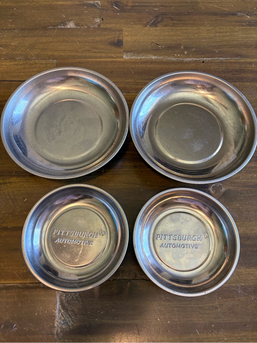 Vintage Magnetic Parts Holders Automotive Crafting Tool Stainless Steel Trays